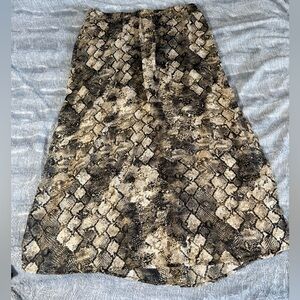 Snake Print Maxi Skirt with side slit